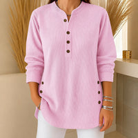 Jocelyn - Ein gemütlicher Damenpullover mit Knopfdetails – Rosa