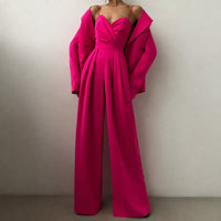 Becca - Stilvoller Jumpsuit mit hoher Taille – Pinkrot