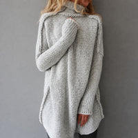 Greta - Bequemer Rollkragenpullover – Dunkelgrau