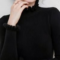 Alva - Stilvoller Damenpullover mit Rollkragen – Schwarz