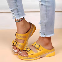 Comfyflex - Sandalen mit Doppelriemen – Gelb