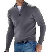Ralph - Bequemer Herrenpullover mit Reißverschluss – Grau