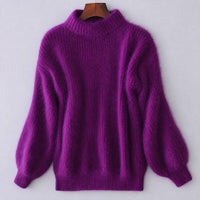 Brenda - Klassischer, weiter Pullover – Lila