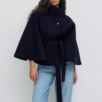 Loraine - Schicke Damenjacke mit Gürtel – Blau