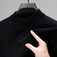 Giorgio - Bequemer Herrenpullover mit elastischem Bund – Schwarz