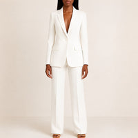 Elisabeth - Damenanzug-Set mit Blazer und Hose – Weiß