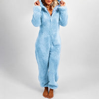 Jasmine - Bequemer Damen-Kapuzen-Overall – Hellblau