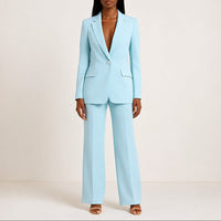 Elisabeth - Damenanzug-Set mit Blazer und Hose – Hellblau