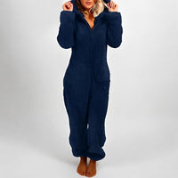 Jasmine - Bequemer Damen-Kapuzen-Overall – Dunkelblau