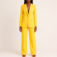 Elisabeth - Damenanzug-Set mit Blazer und Hose – Gelb