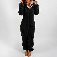Jasmine - Bequemer Damen-Kapuzen-Overall – Schwarz