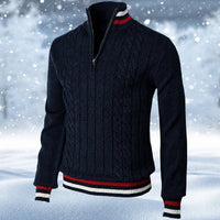 Ralph - Eleganter Herrenpullover mit Reißverschluss – Dunkelblau