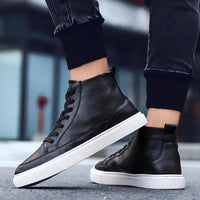 Albert - Eleganter Herren-High-Top-Sneaker – Schwarz