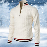 Ralph - Eleganter Herrenpullover mit Reißverschluss – Weiß