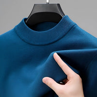 Giorgio - Bequemer Herrenpullover mit elastischem Bund – Blau