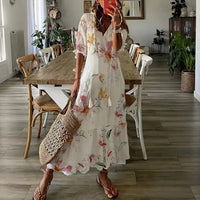Claidel - Bezauberndes Kleid im Boho-Look – Beige