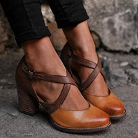 Miley - Stilvolle Damenclogs mit Absatz – Braun