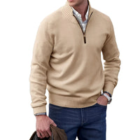 Gabriel - Komfortabler Herrenpullover mit Zipper – Khaki