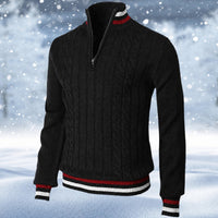 Ralph - Eleganter Herrenpullover mit Reißverschluss – Schwarz
