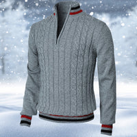 Ralph - Eleganter Herrenpullover mit Reißverschluss – Grau