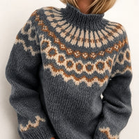 Oona - Komfortabler isländischer Rollkragenpullover – Dunkelgrau