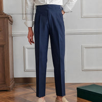 Bronson - Elegante Männerhose mit verstellbarer Schnalle – Blau