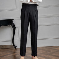 Bronson - Elegante Männerhose mit verstellbarer Schnalle – Schwarz
