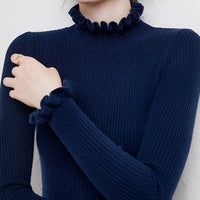 Alva - Stilvoller Damenpullover mit Rollkragen – Blau