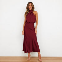 Hansel - Schickes Cocktail-Midikleid – Burgunderrot