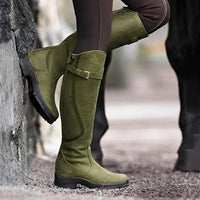 Athena - Vintage-inspirierte hohe Stiefel – Grün