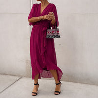 Loisa - Luftiges Kleid mit V-Ausschnitt – Pink