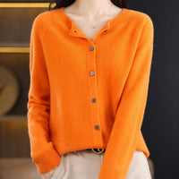 Ina - Eleganter Damenpullover mit Rundhalsausschnitt – Orange