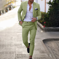 Mikael - Set aus Blazer und Hose – Grün