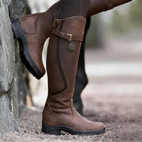 Athena - Vintage-inspirierte hohe Stiefel – Dunkelbraun