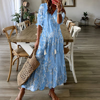 Claidel - Bezauberndes Kleid im Boho-Look – Hellblau