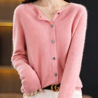 Ina - Eleganter Damenpullover mit Rundhalsausschnitt – Hellrosa