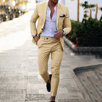 Mikael - Set aus Blazer und Hose – Khaki