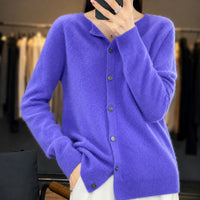 Ina - Eleganter Damenpullover mit Rundhalsausschnitt – Dunkelblau