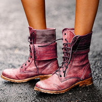 Sabina - Schicke Retro-Stiefel für Damen – Rot