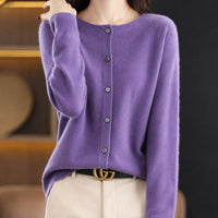 Ina - Eleganter Damenpullover mit Rundhalsausschnitt – Lila