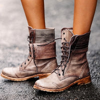 Sabina - Schicke Retro-Stiefel für Damen – Khaki