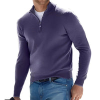 Ralph - Bequemer Herrenpullover mit Reißverschluss – Lila