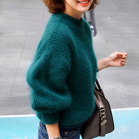 Brenda - Klassischer, weiter Pullover – Grün