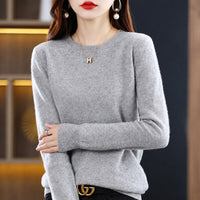 Erica - Bequemer Damenpullover mit Rundhalsausschnitt – Grau