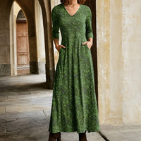 Sophie - Klassisches Damenkleid mit langen Ärmeln – Grün