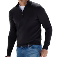 Ralph - Bequemer Herrenpullover mit Reißverschluss – Schwarz