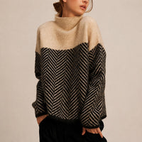 Yancy - Modischer, dicker Damenpullover – Beige