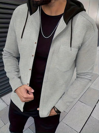 Johnathan – Lässige Kapuzen Jacke Mit Tasche – Grau