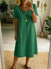 Josslyn - Kurzärmeliges Midikleid – Grün