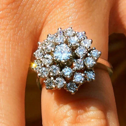 Vintage Blume Zirkonia Ring